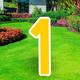 Yellow Number (1) Corrugated Plastic Yard Sign, 30in